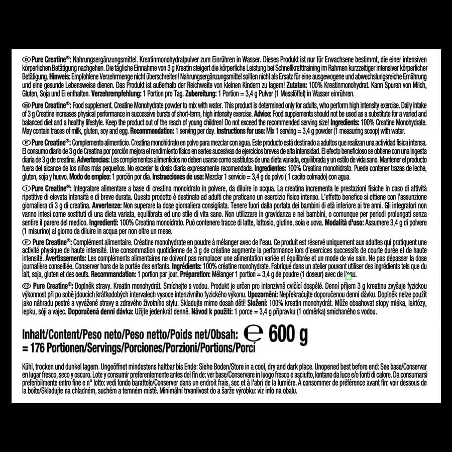 پودر کراتین مونوهیدرات Weider – 600 گرم