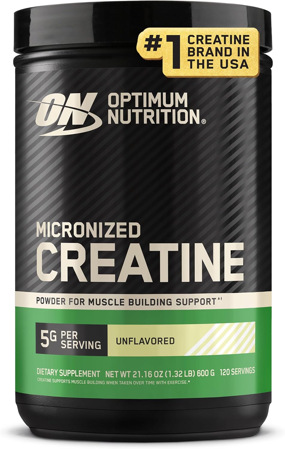 پودر کراتین مونوهیدرات Optimum Nutrition – 600 گرم، 120 وعده، بدون طعم