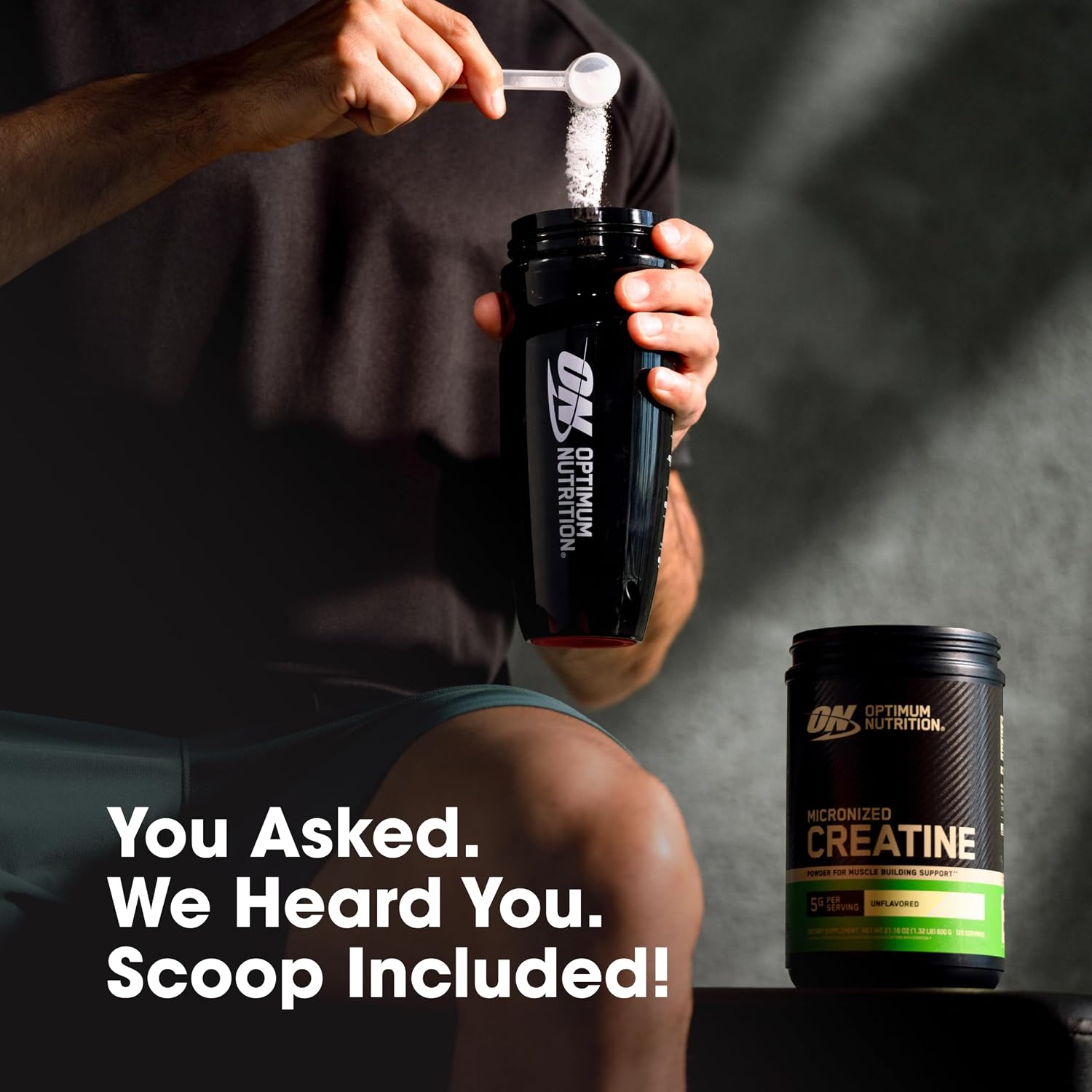 پودر کراتین مونوهیدرات Optimum Nutrition – 600 گرم، 120 وعده، بدون طعم