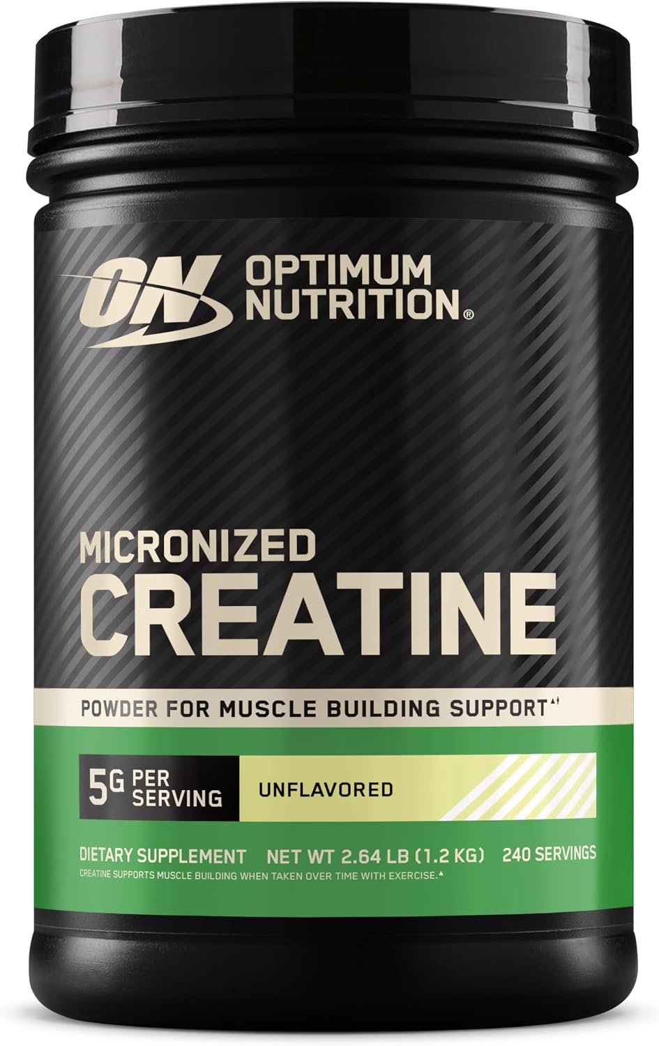 پودر کراتین مونوهیدرات Optimum Nutrition – 1200 گرم، 240 وعده، بدون طعم