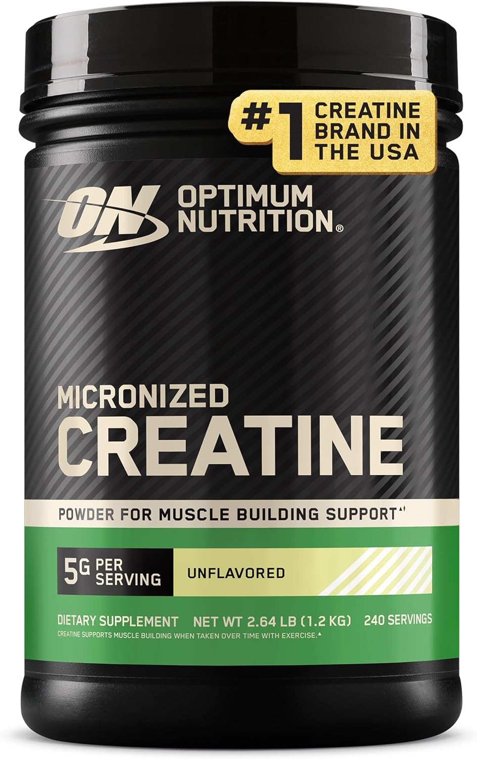 پودر کراتین مونوهیدرات Optimum Nutrition – 1200 گرم، 240 وعده، بدون طعم