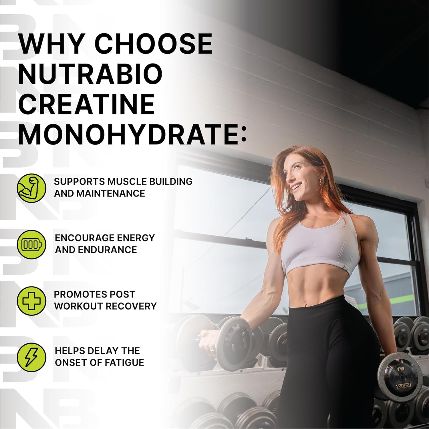 پودر کراتین مونوهیدرات NutraBio – 500 گرم، بدون طعم، میکرونیزه
