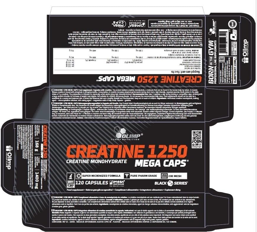 کپسول کراتین OLIMP SPORT NUTRITION – 120 کپسول، میکرونیزه