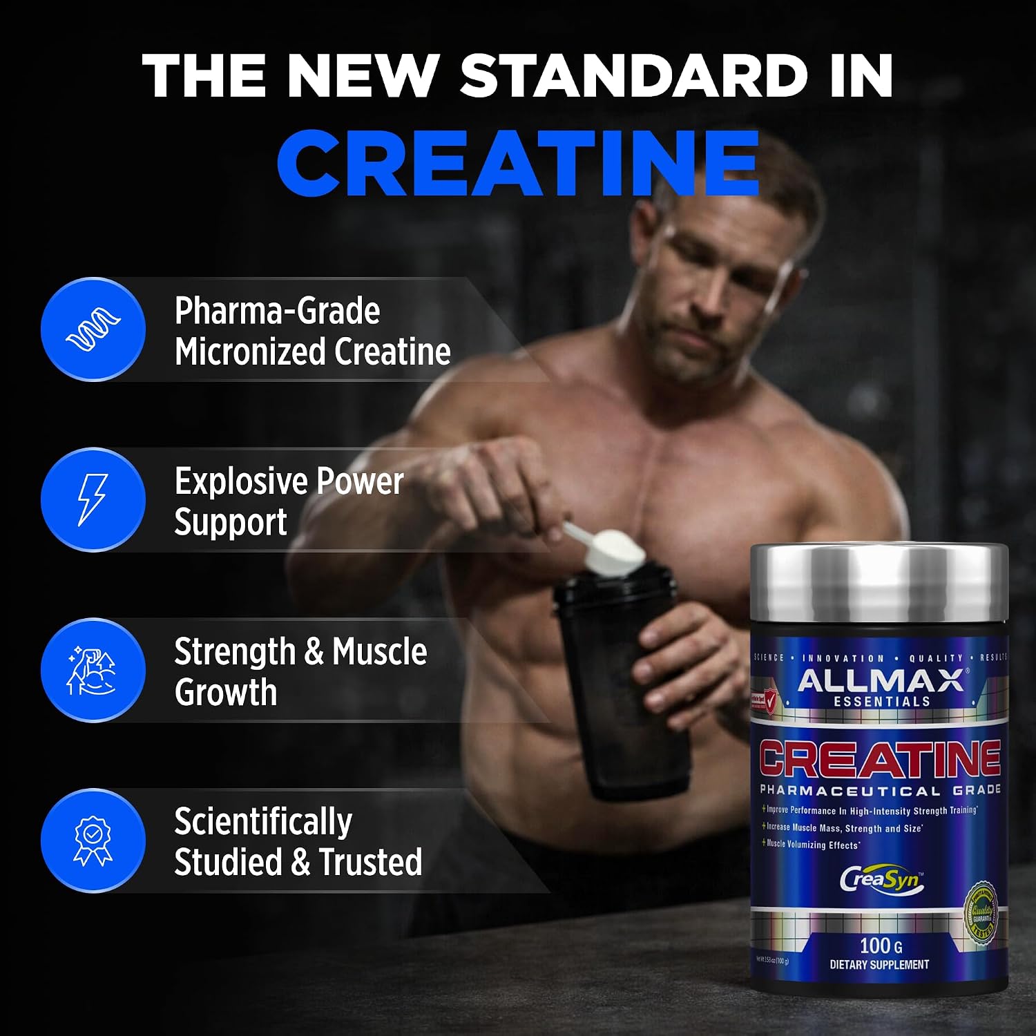 پودر کراتین مونوهیدرات ALLMAX – 100 گرم، میکرونیزه