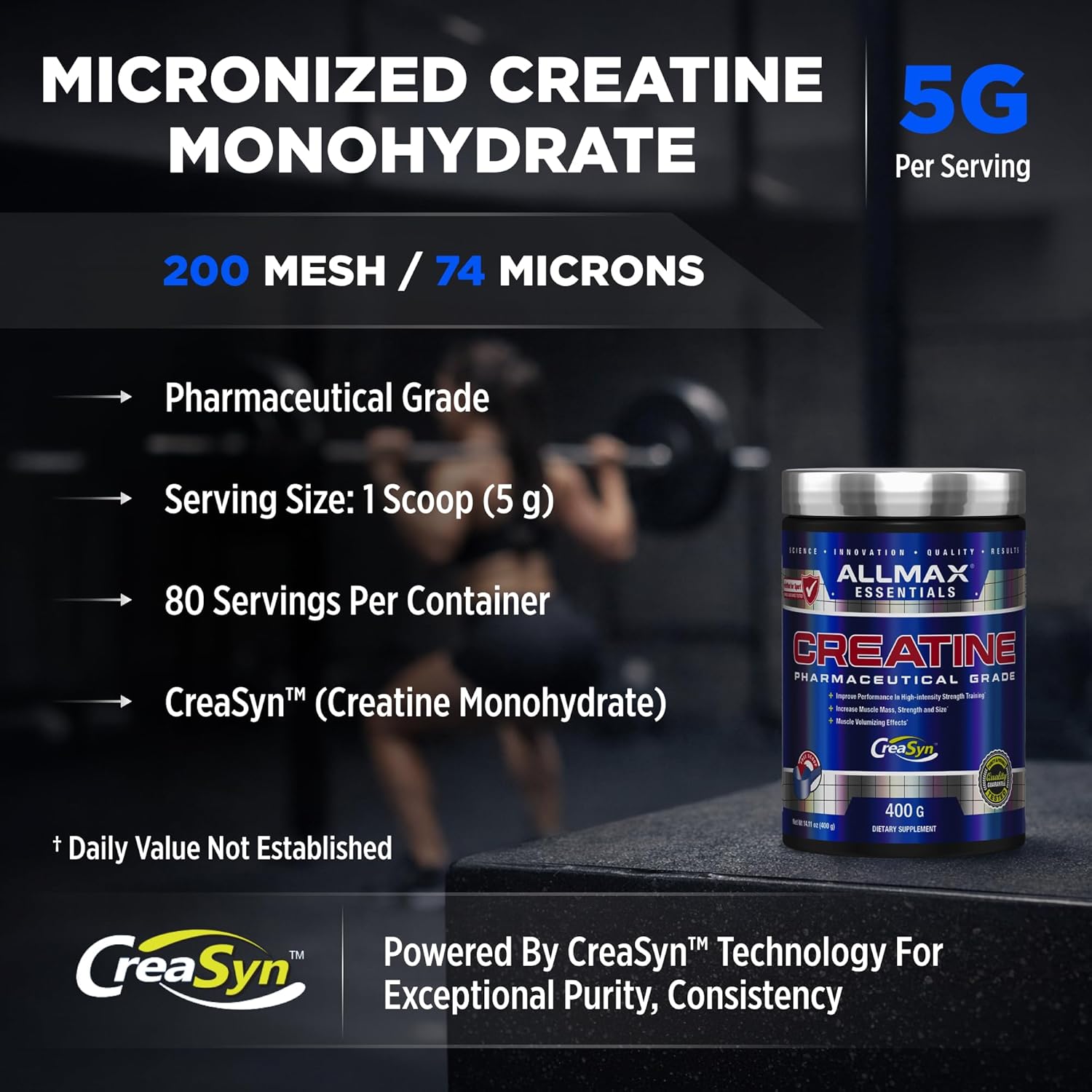 پودر کراتین مونوهیدرات ALLMAX – 400 گرم