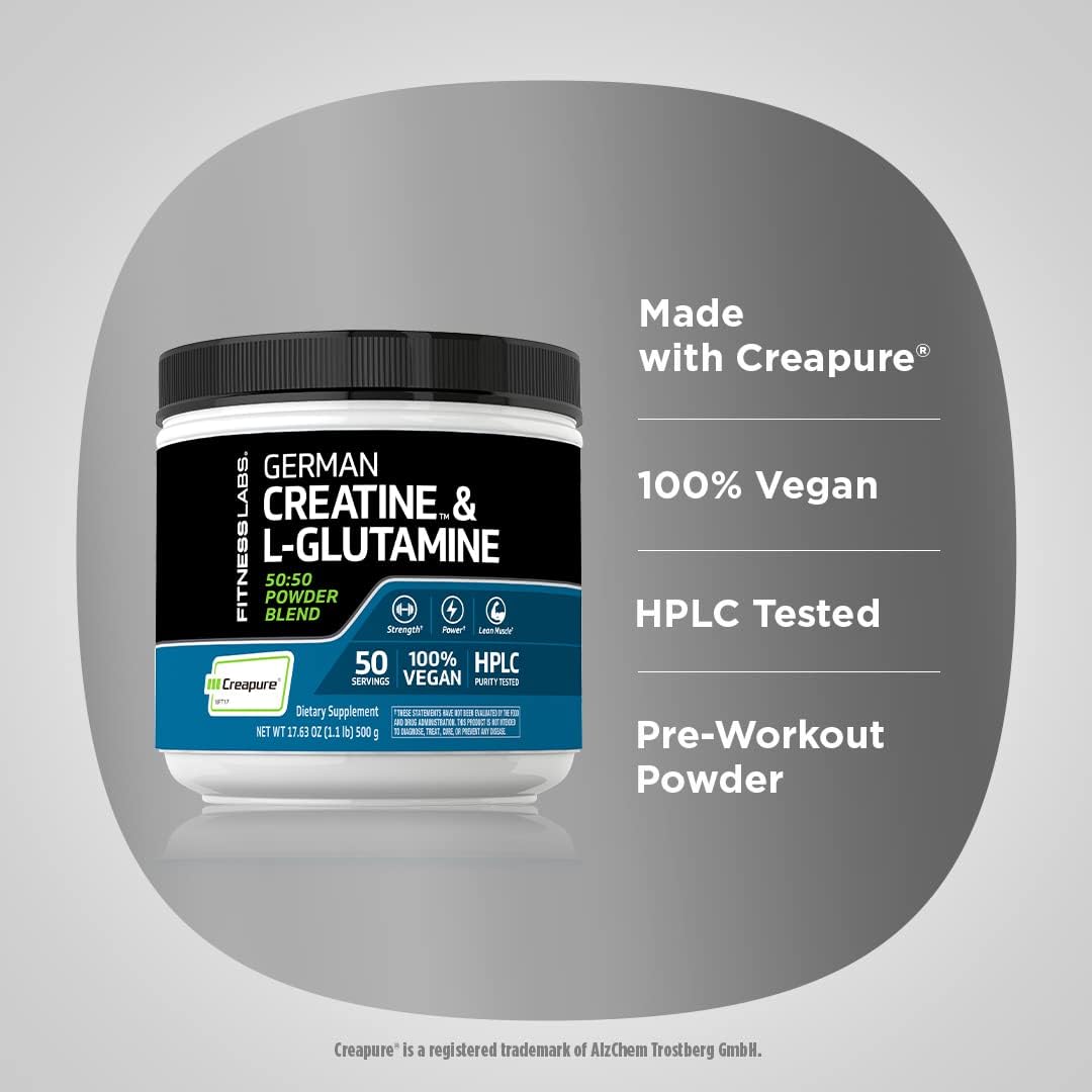 پودر کراتین مونوهیدرات Fitness Labs Creapure – 500 گرم، وگان
