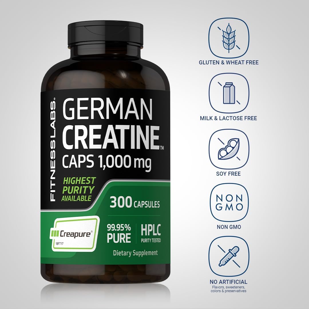 کپسول کراتین Fitness Labs Creapure – 300 کپسول، بدون گلوتن