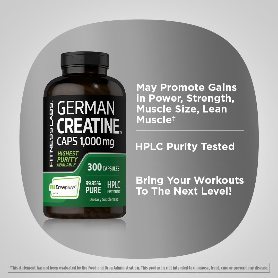 کپسول کراتین Fitness Labs Creapure – 300 کپسول، بدون گلوتن
