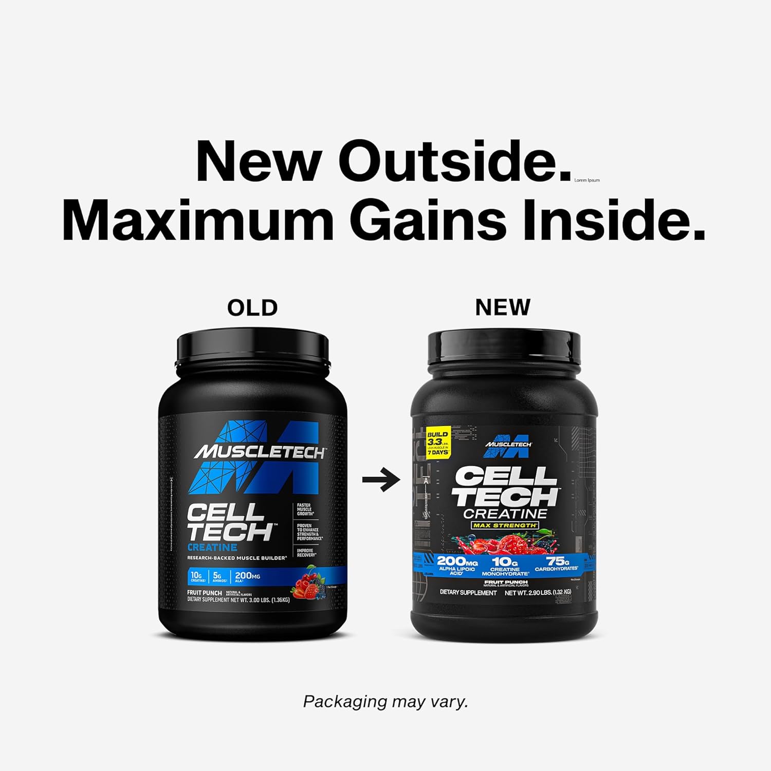 پودر کراتین Muscletech – 3 پوند، طعم فروت پانچ