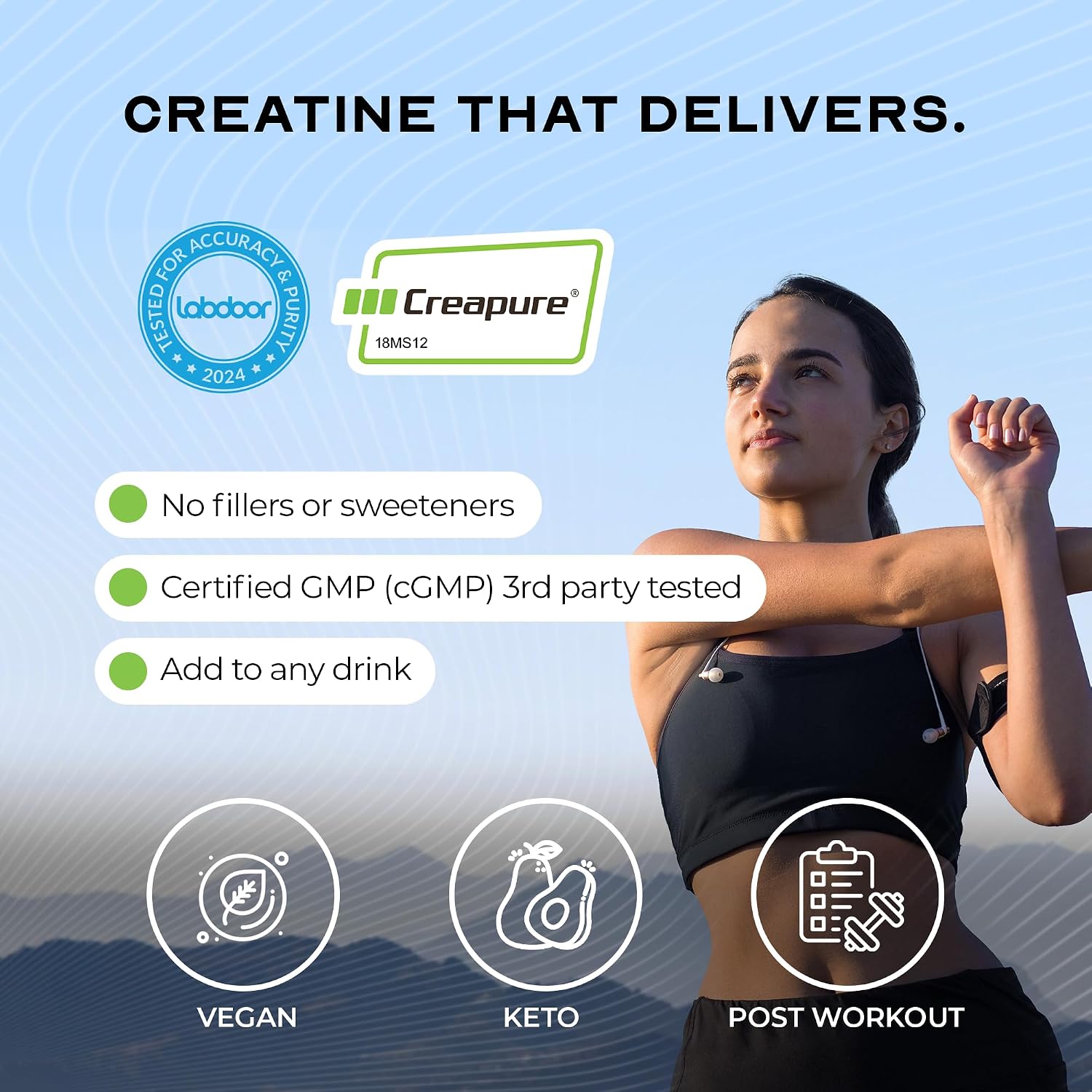 پودر گینر Muscle Feast Creapure – 300 گرم، بدون طعم، وگان