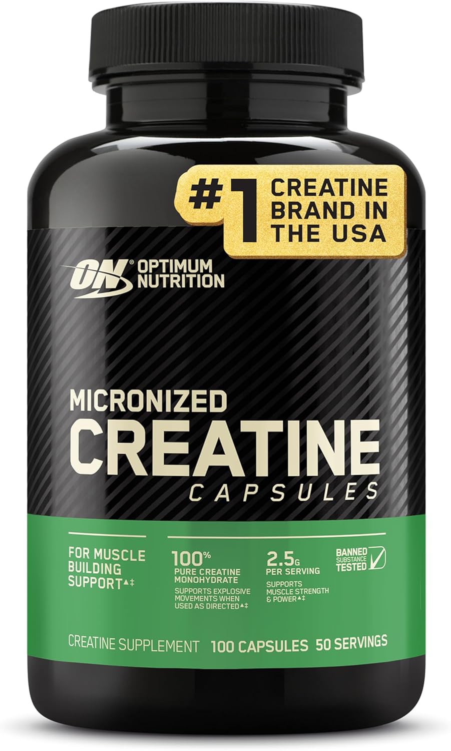 کپسول کراتین مونوهیدرات Optimum Nutrition – 100 کپسول، میکرونیزه