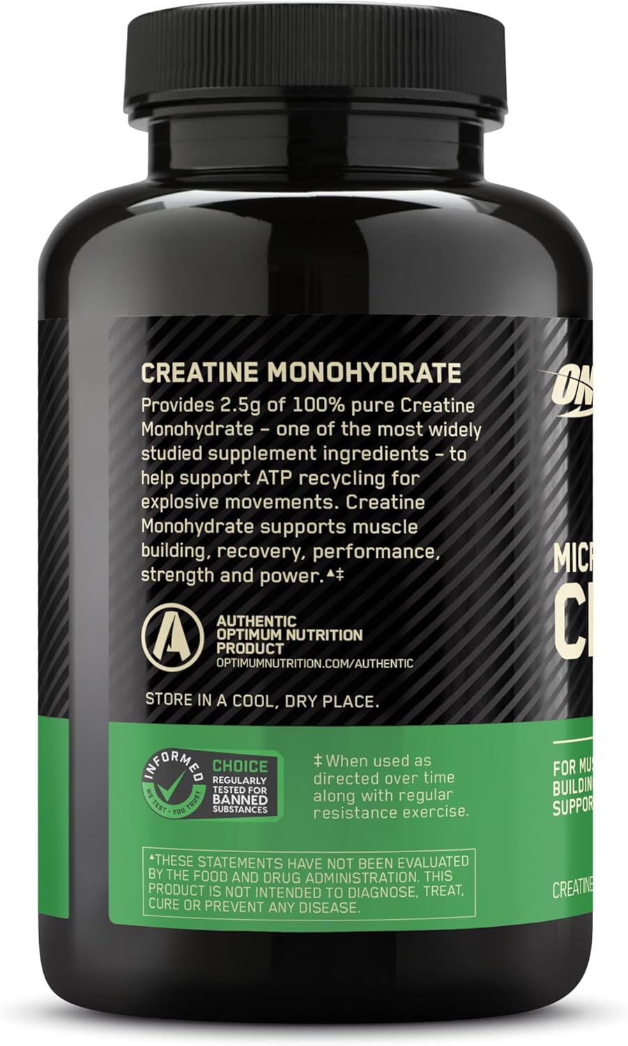 کپسول کراتین مونوهیدرات Optimum Nutrition – 100 کپسول، میکرونیزه