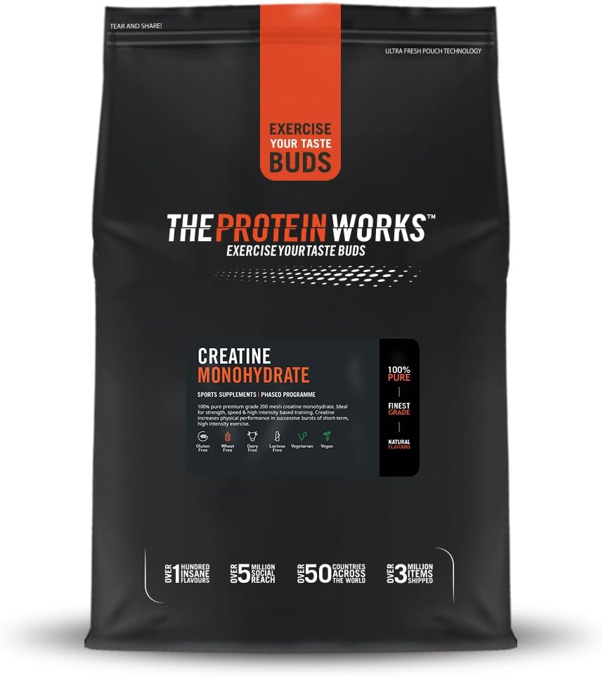 پودر کراتین مونوهیدرات THE PROTEIN WORKS – 500 گرم، 125 وعده، طعم بری