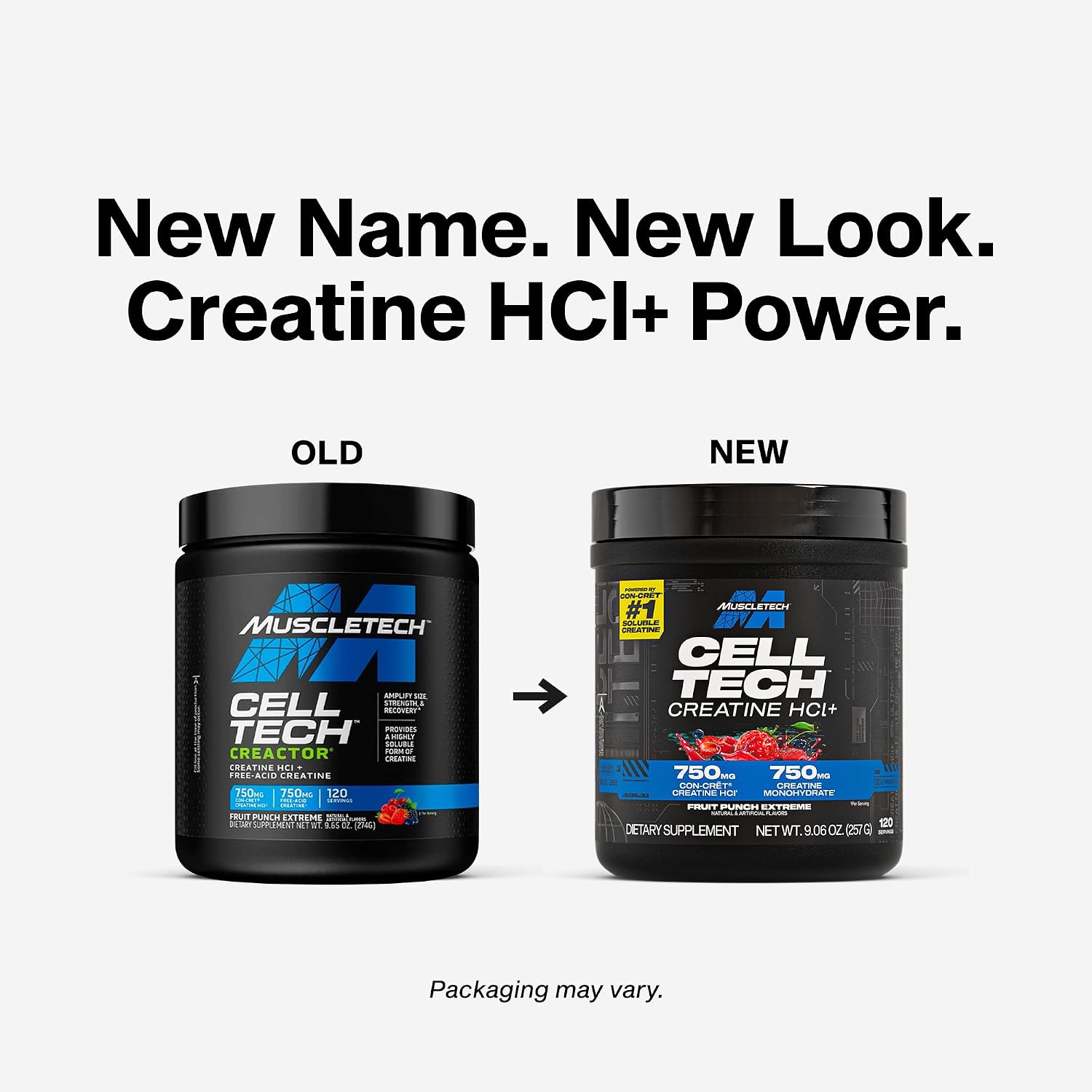 پودر کراتین HCL Muscletech Cell-Tech Creactor – 257 گرم، 120 وعده، طعم فروت پانچ