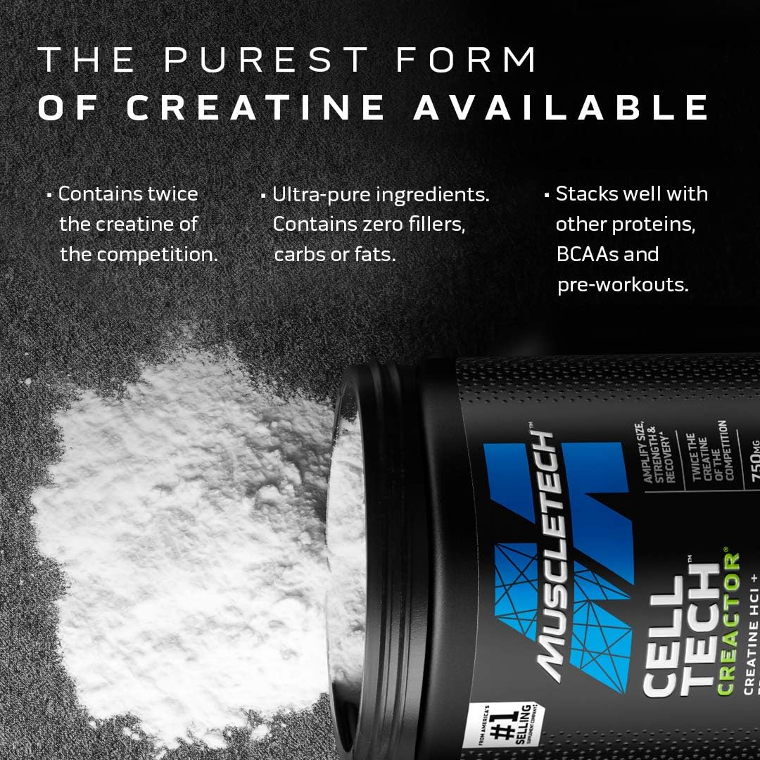 پودر کراتین HCL Muscletech Cell-Tech Creactor – 257 گرم، 120 وعده، طعم فروت پانچ
