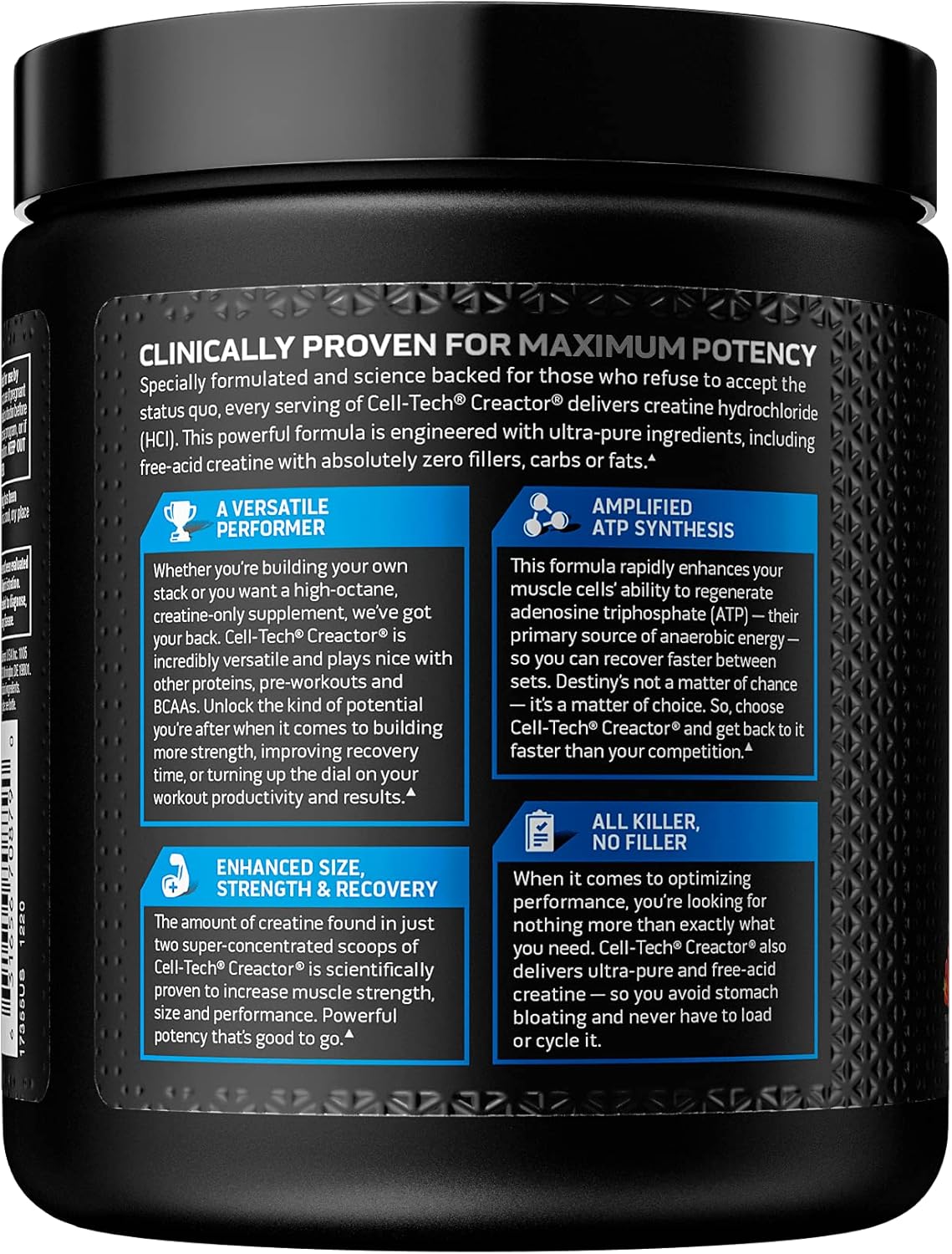 پودر کراتین HCL Muscletech Cell-Tech Creactor – 257 گرم، 120 وعده، طعم فروت پانچ