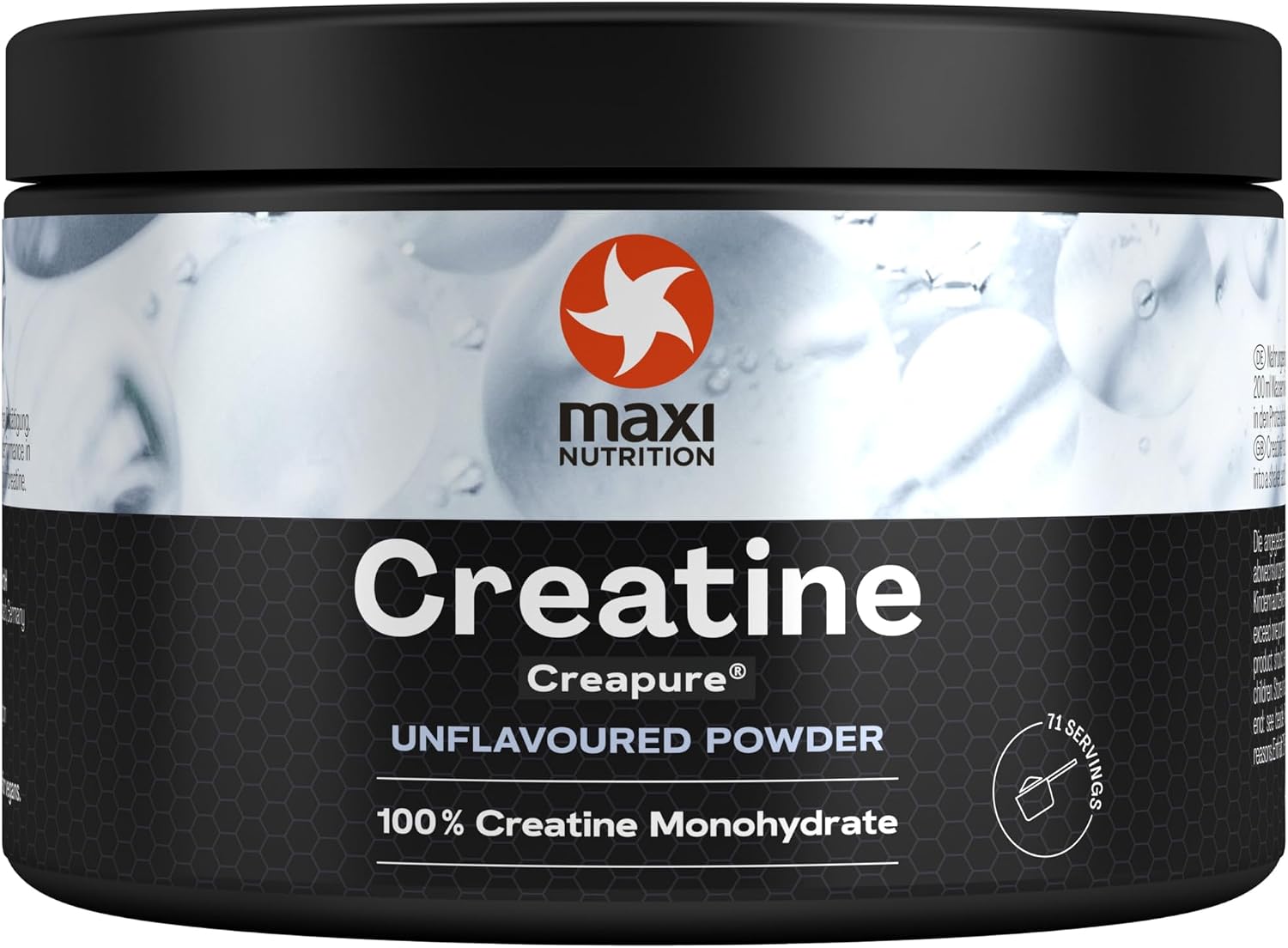 پودر کراتین مونوهیدرات MaxiNutrition Creapure – 250 گرم، بدون طعم، وگان