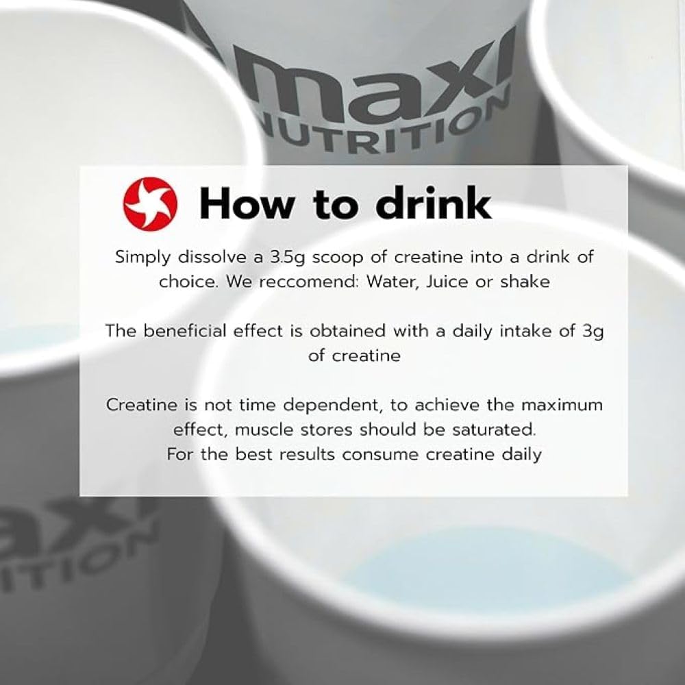 پودر کراتین مونوهیدرات MaxiNutrition Creapure – 250 گرم، بدون طعم، وگان