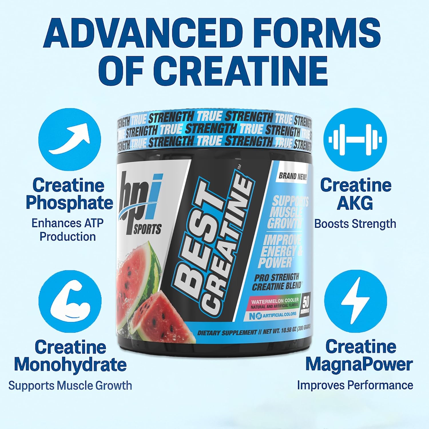 پودر کراتین BPI Sports – 50 وعده، طعم هندوانه