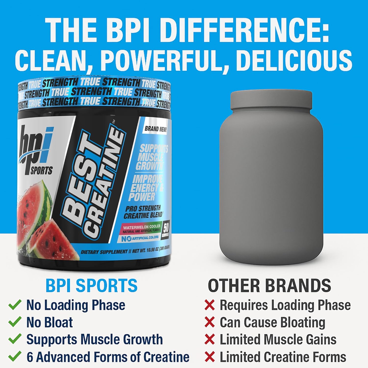 پودر کراتین BPI Sports – 50 وعده، طعم هندوانه