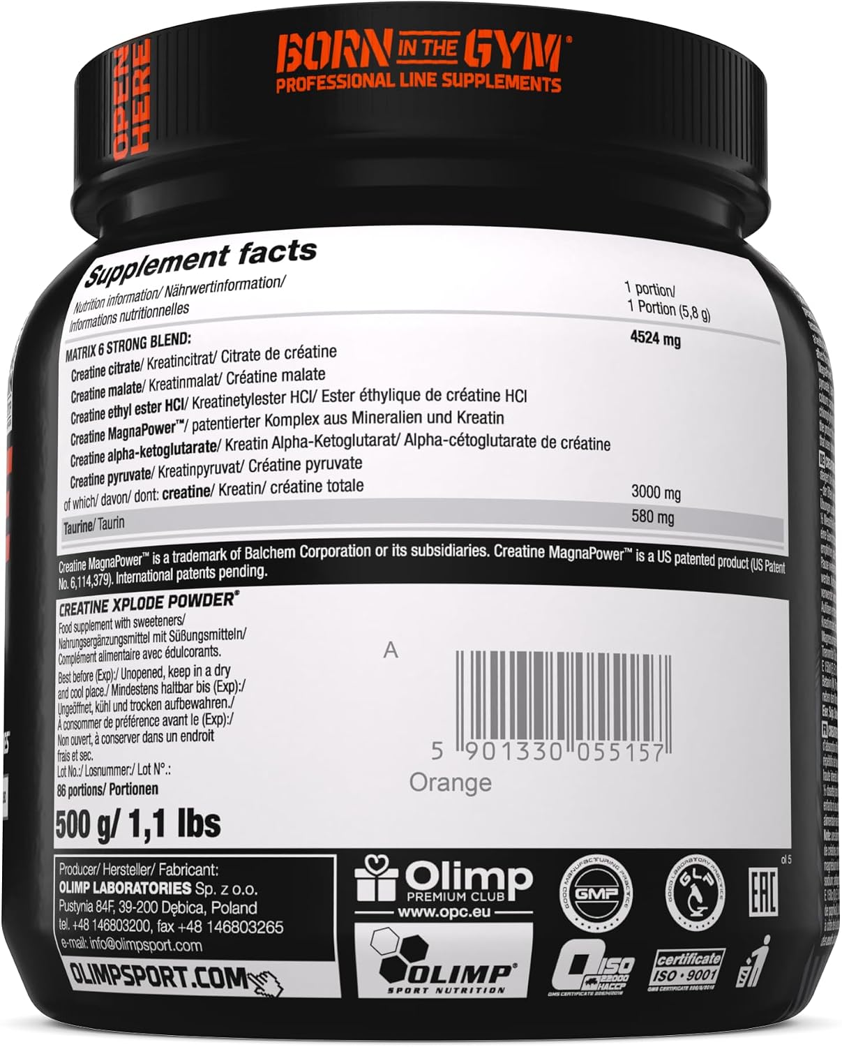 پودر کراتین OLIMP SPORT NUTRITION – 500 گرم، طعم پرتقال