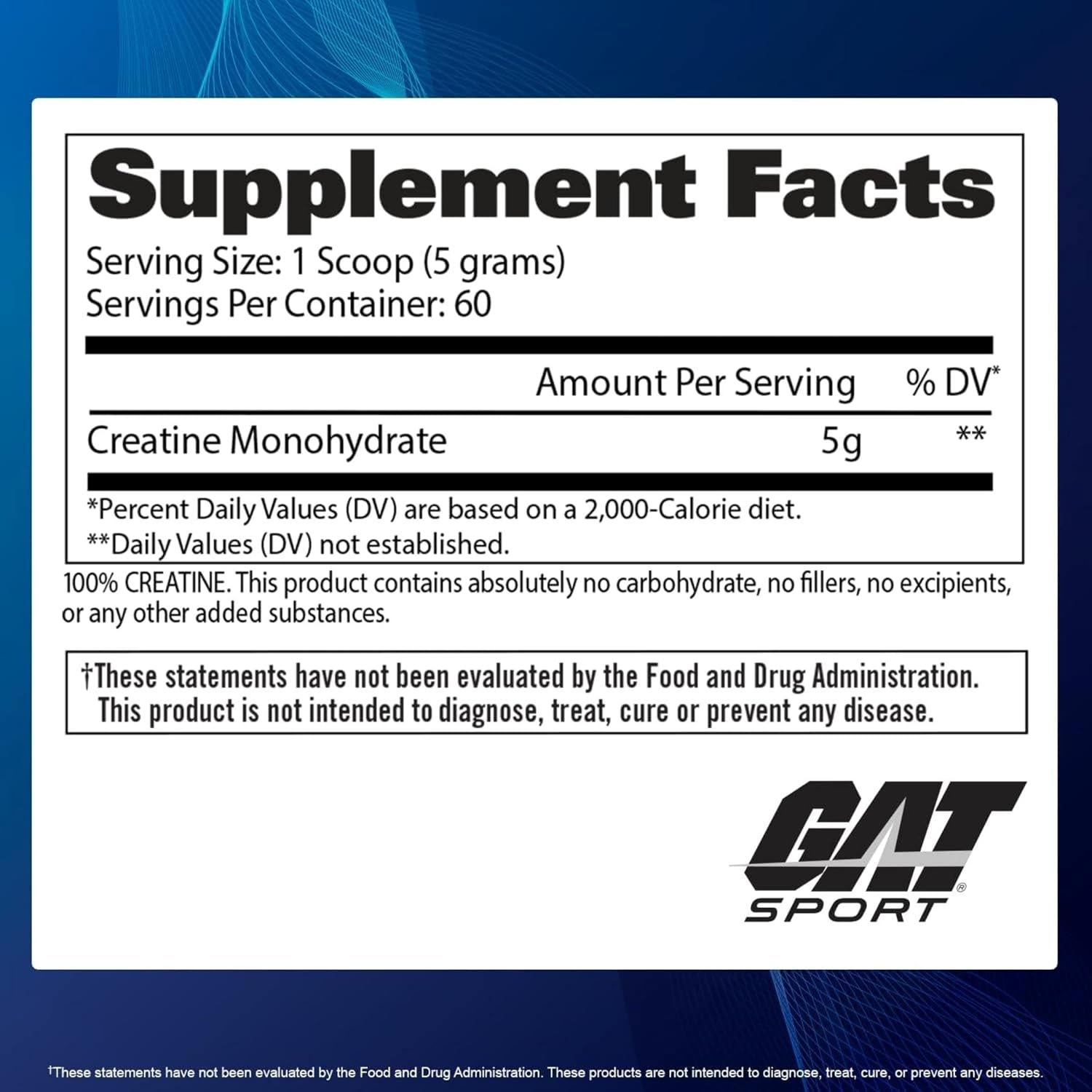 پودر کراتین GAT SPORT – 300 گرم، بدون طعم