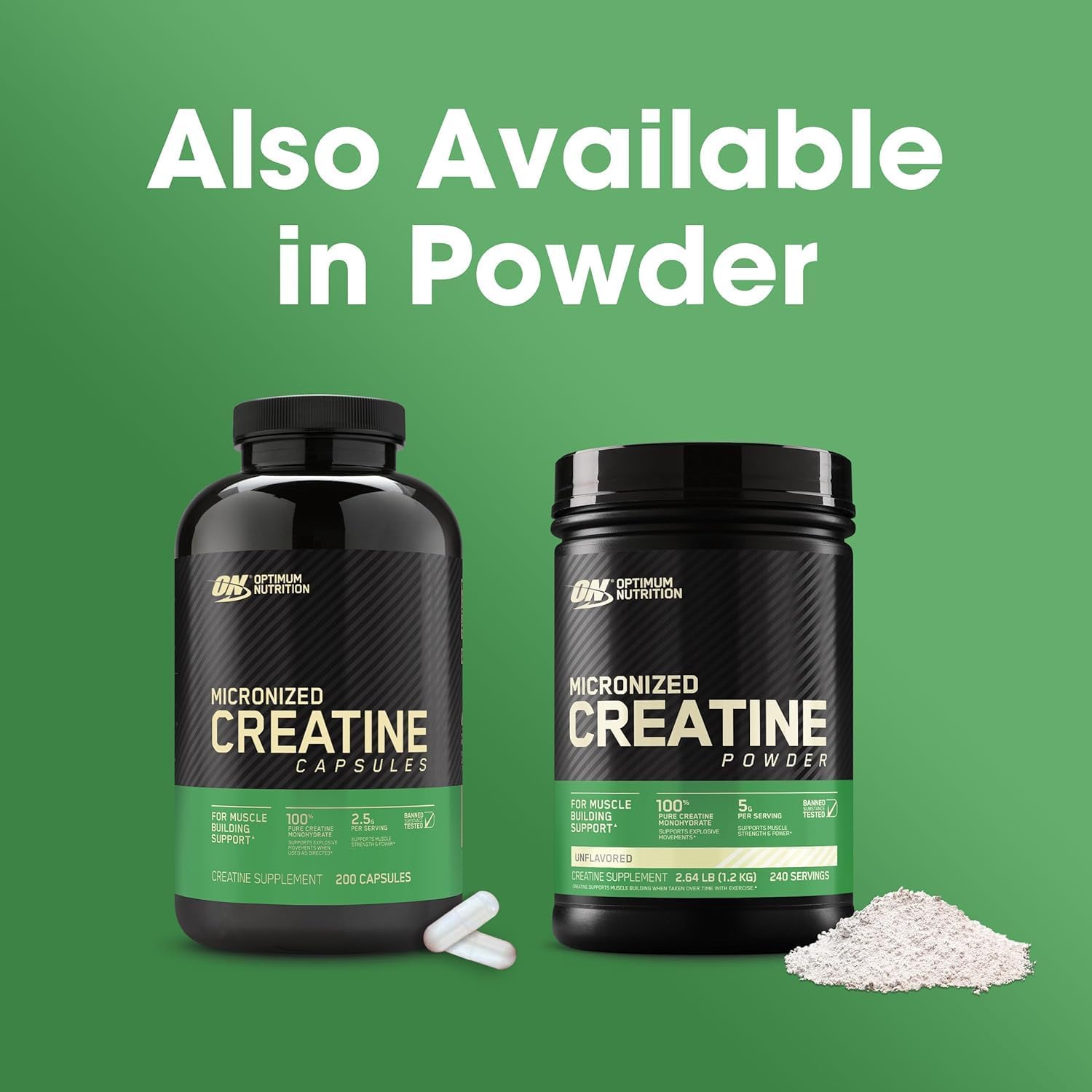 کپسول کراتین Optimum Nutrition Creatine 2500 – 2.5 گرم، 2500 کپسول