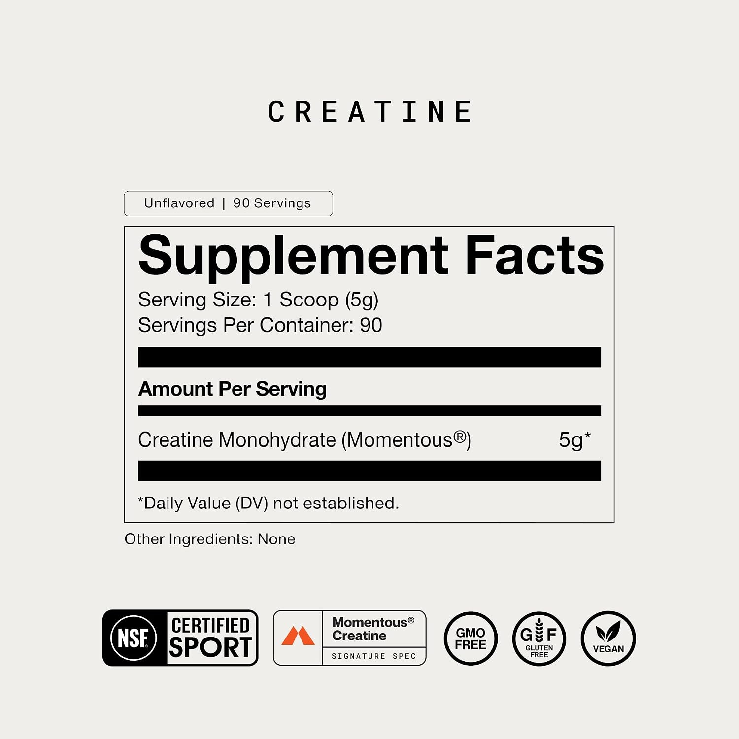 پودر کراتین مونوهیدرات Momentous Creapure – وگان