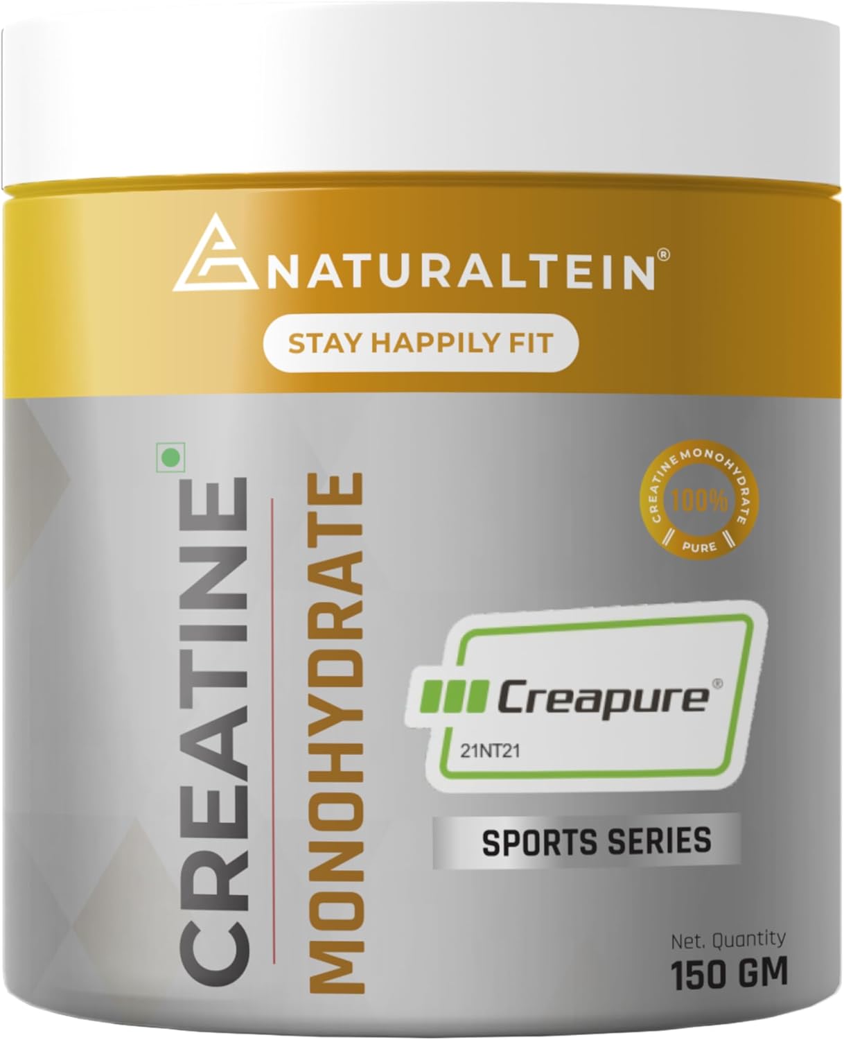 پودر کراتین مونوهیدرات NATURALTEIN Creapure – 150 گرم، بدون طعم، میکرونیزه