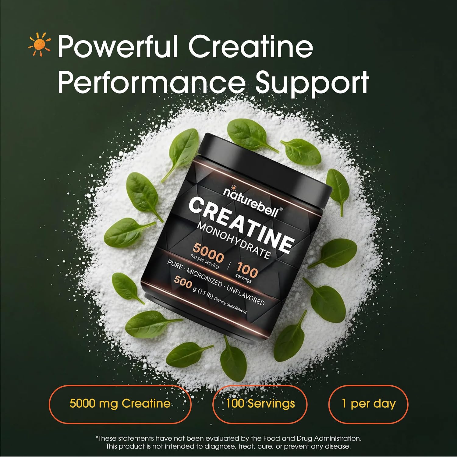 مکمل پیش از تمرین NatureBell – 1.1 پوند، 100 وعده، بدون طعم