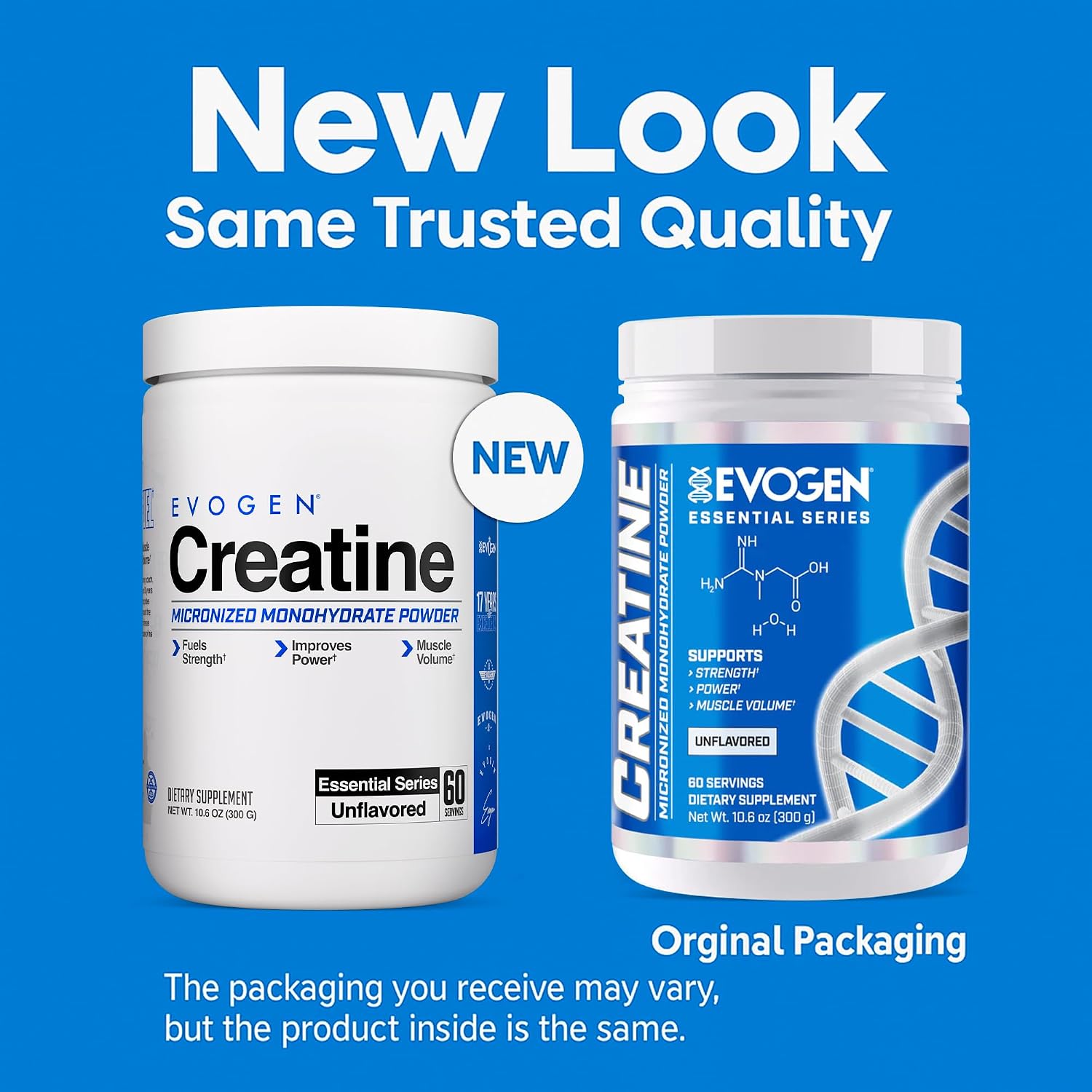 پودر کراتین مونوهیدرات Evogen – 60 وعده، بدون طعم، میکرونیزه