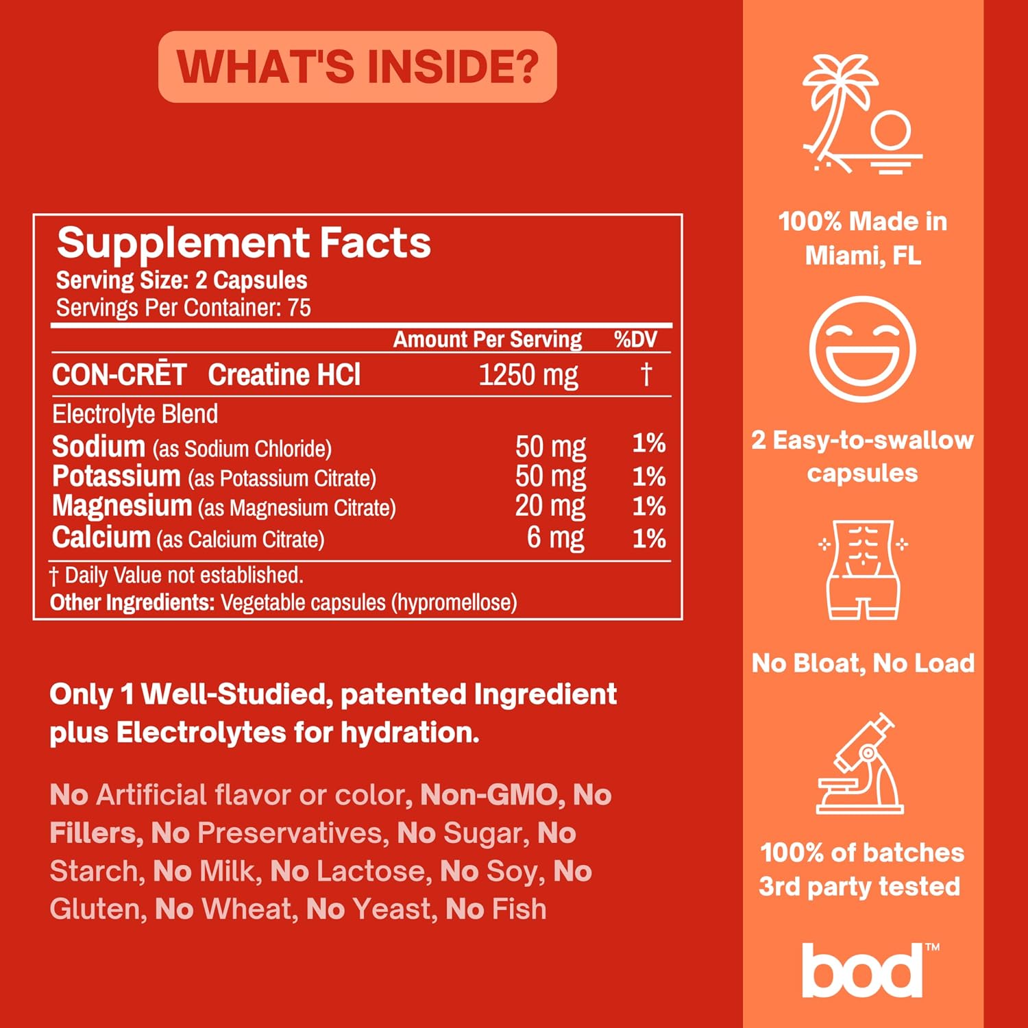 پاستیل کراتین HCL Bod – 150 کپسول، میکرونیزه