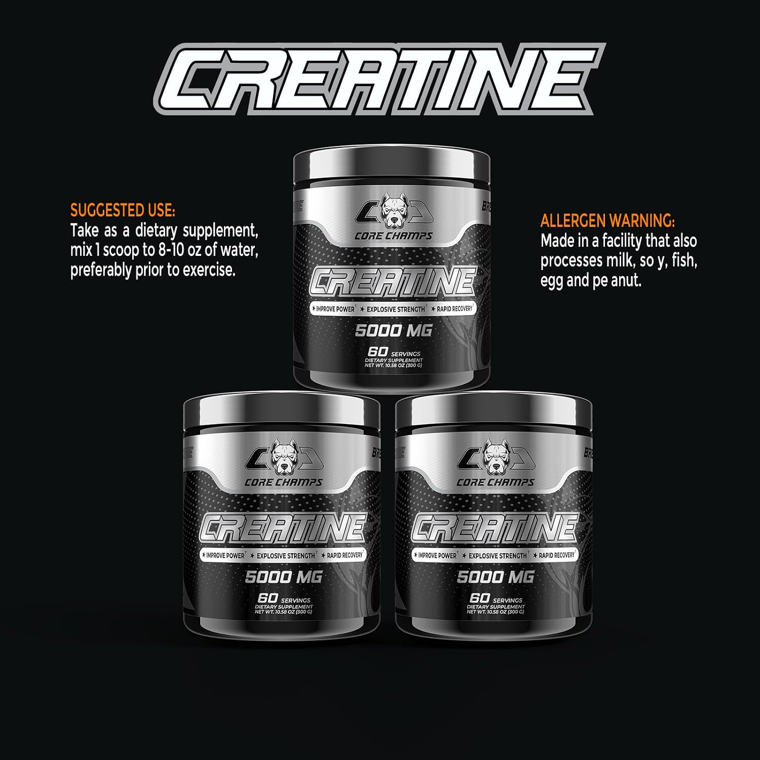 پودر کراتین Core Champs – 60 وعده