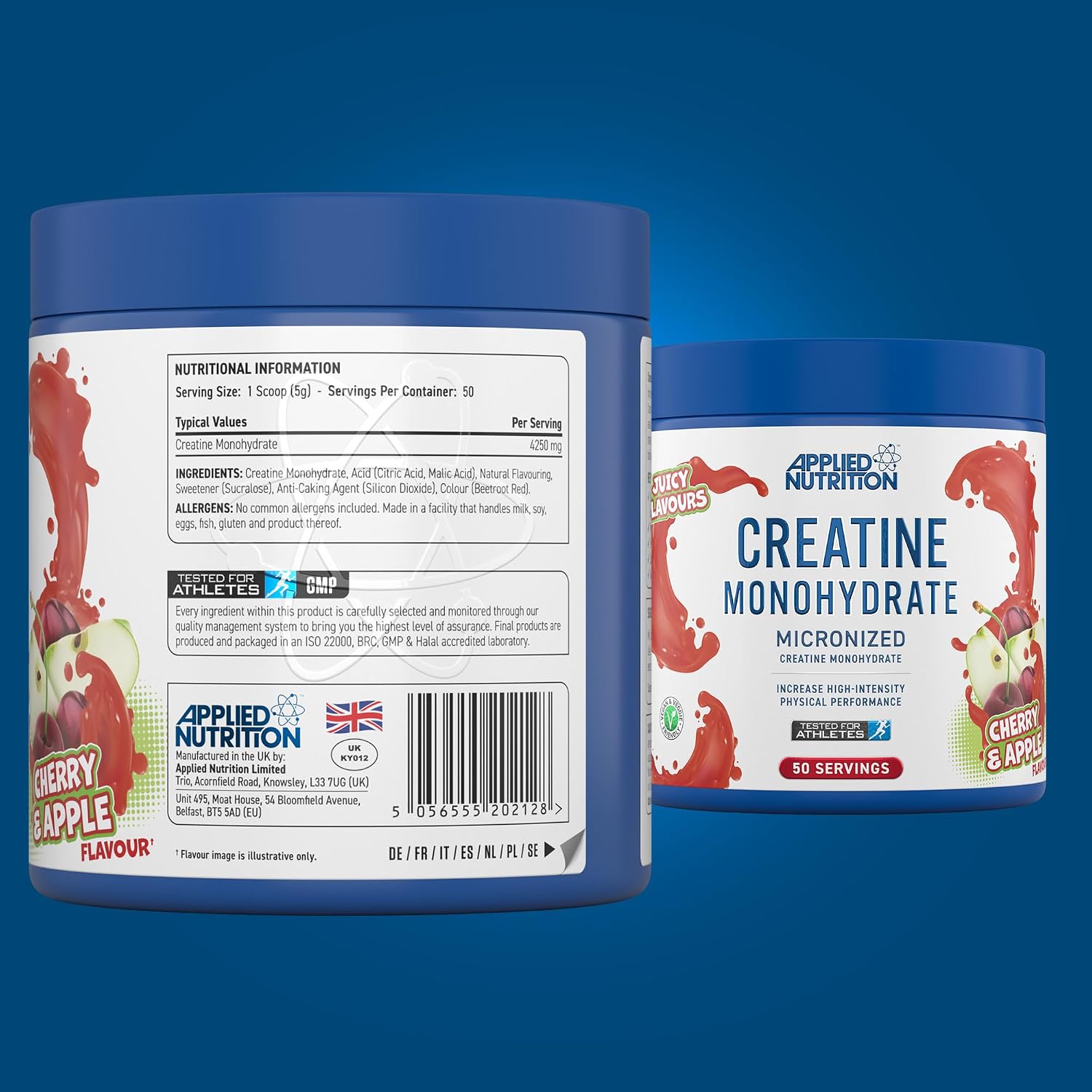 پودر کراتین مونوهیدرات Applied Nutrition – 250 گرم، 50 وعده، میکرونیزه