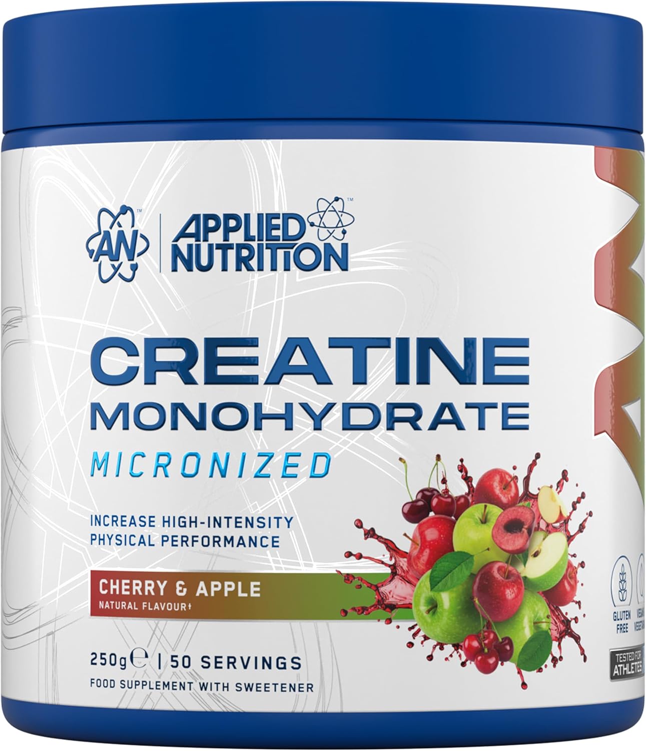 پودر کراتین مونوهیدرات Applied Nutrition – 250 گرم، 50 وعده، میکرونیزه