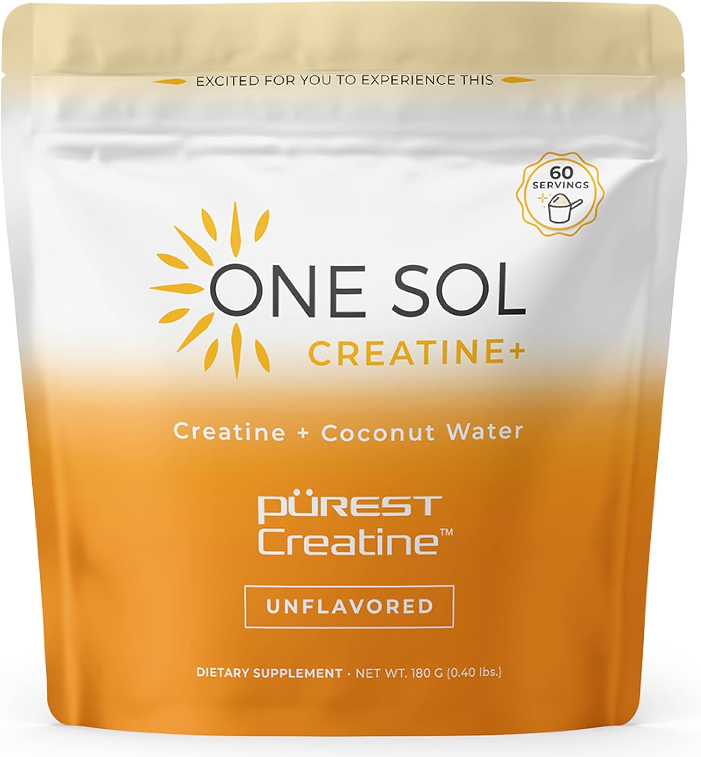 پودر کراتین One Sol Creapure – 100 وعده، بدون طعم، وگان