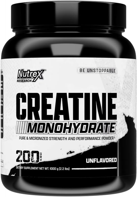 پودر کراتین مونوهیدرات Nutrex Research – 200 وعده، بدون طعم، میکرونیزه