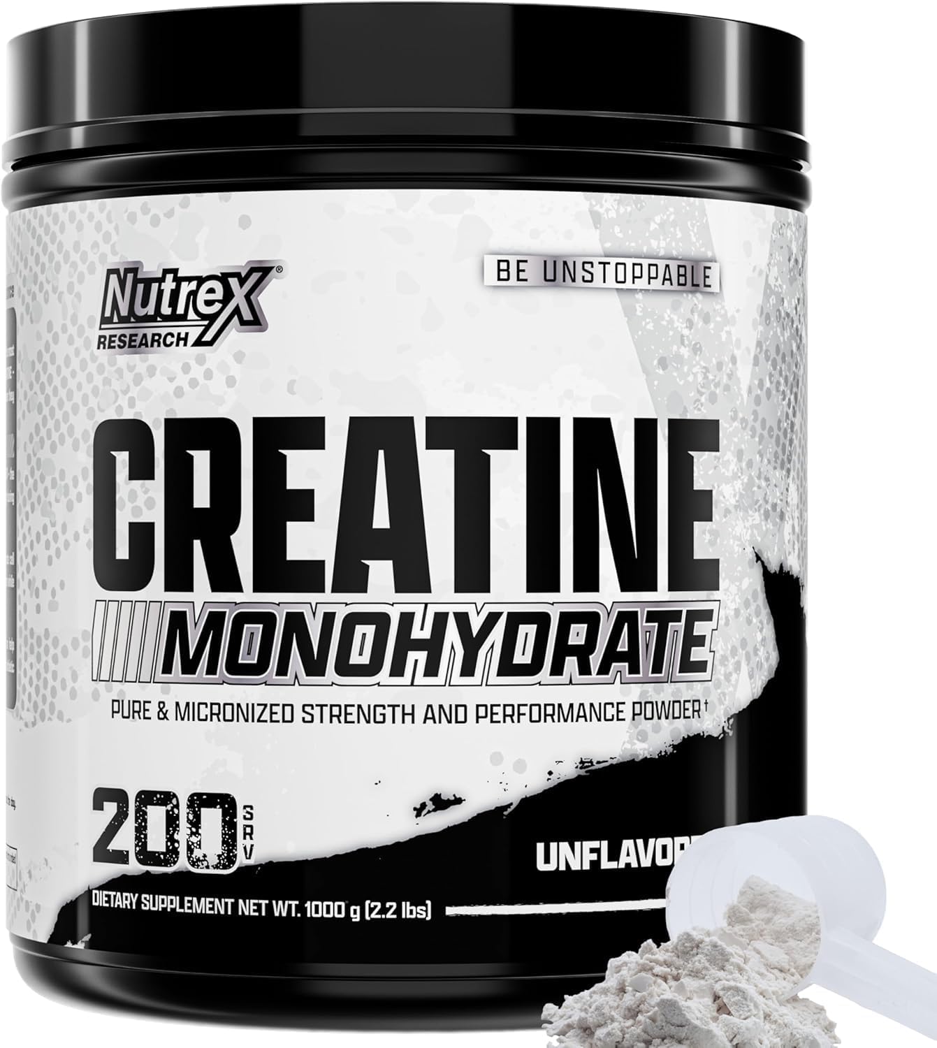 پودر کراتین مونوهیدرات Nutrex Research – 200 وعده، بدون طعم، میکرونیزه