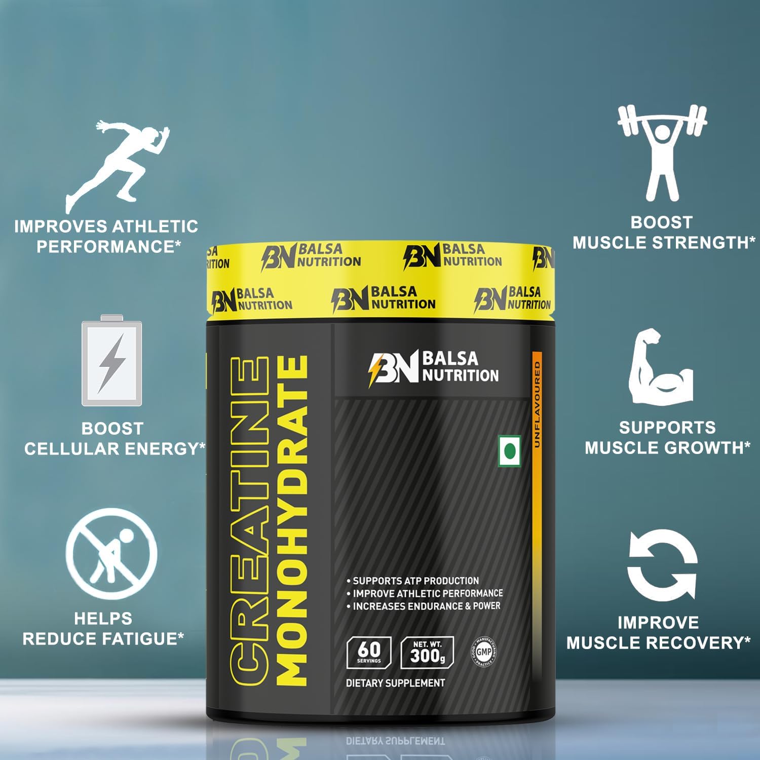 پودر کراتین مونوهیدرات Balsa Nutrition – بدون طعم، میکرونیزه