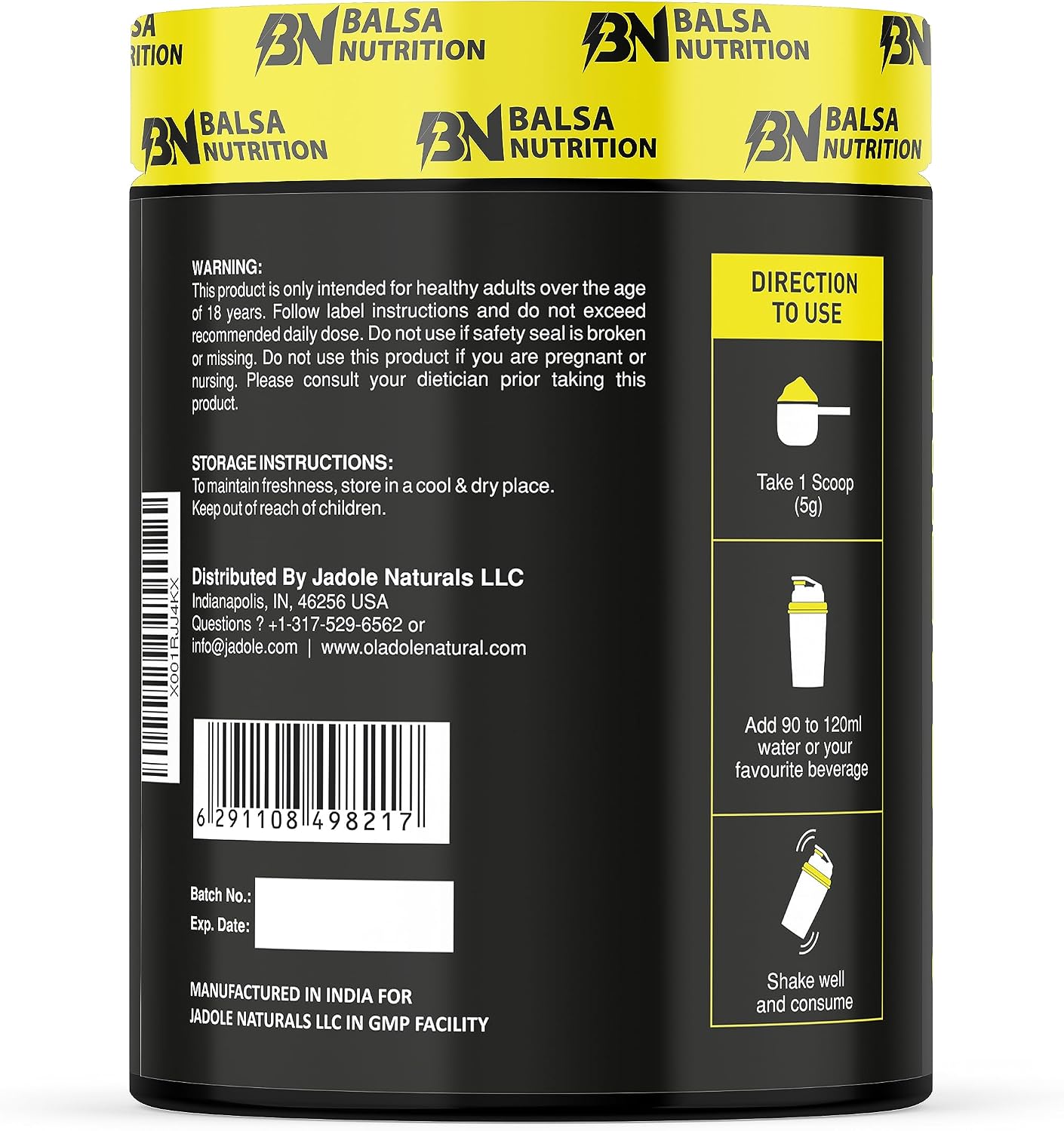 پودر کراتین مونوهیدرات Balsa Nutrition – بدون طعم، میکرونیزه