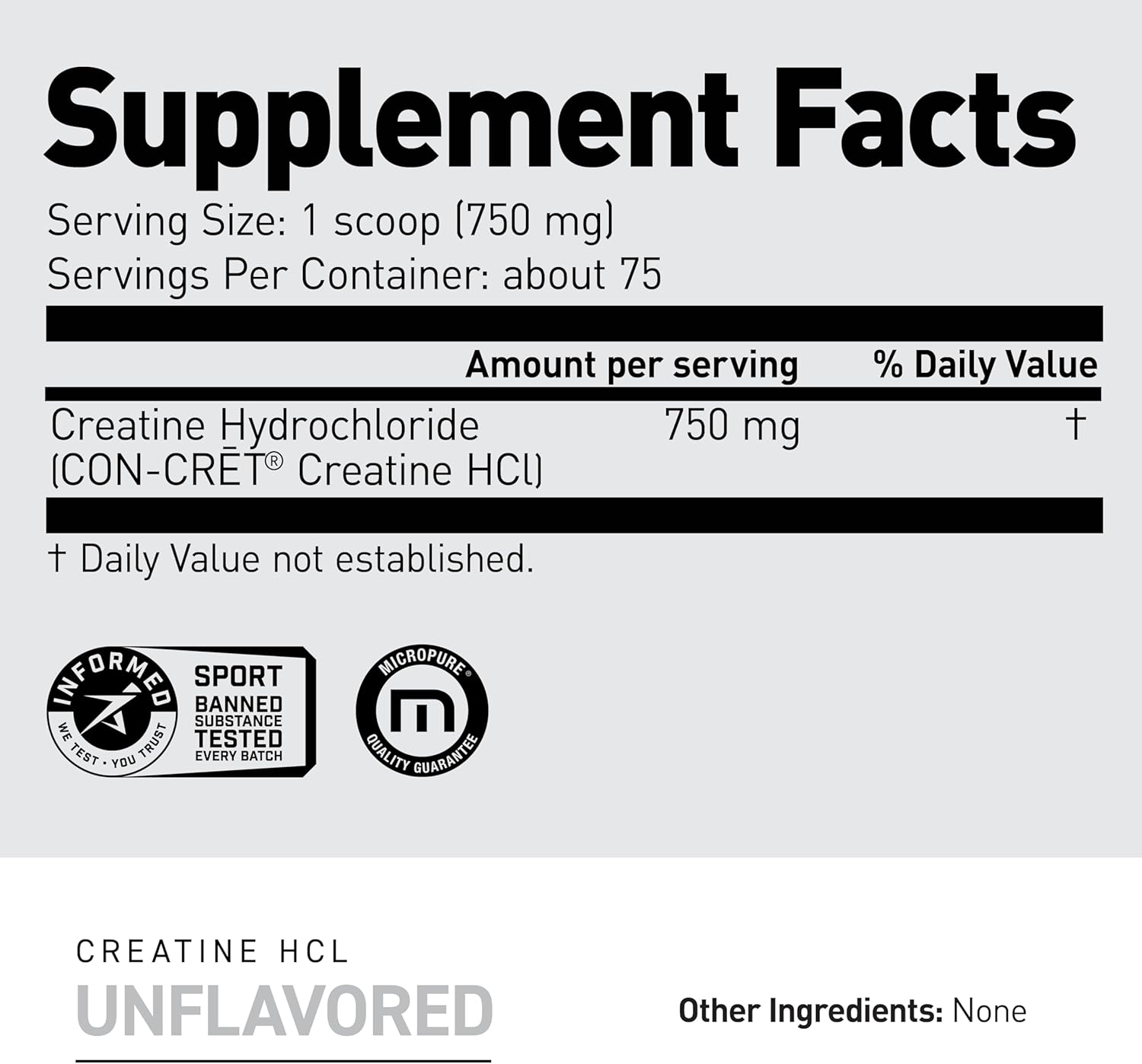پودر کراتین HCL Kaged – 75 وعده، بدون طعم