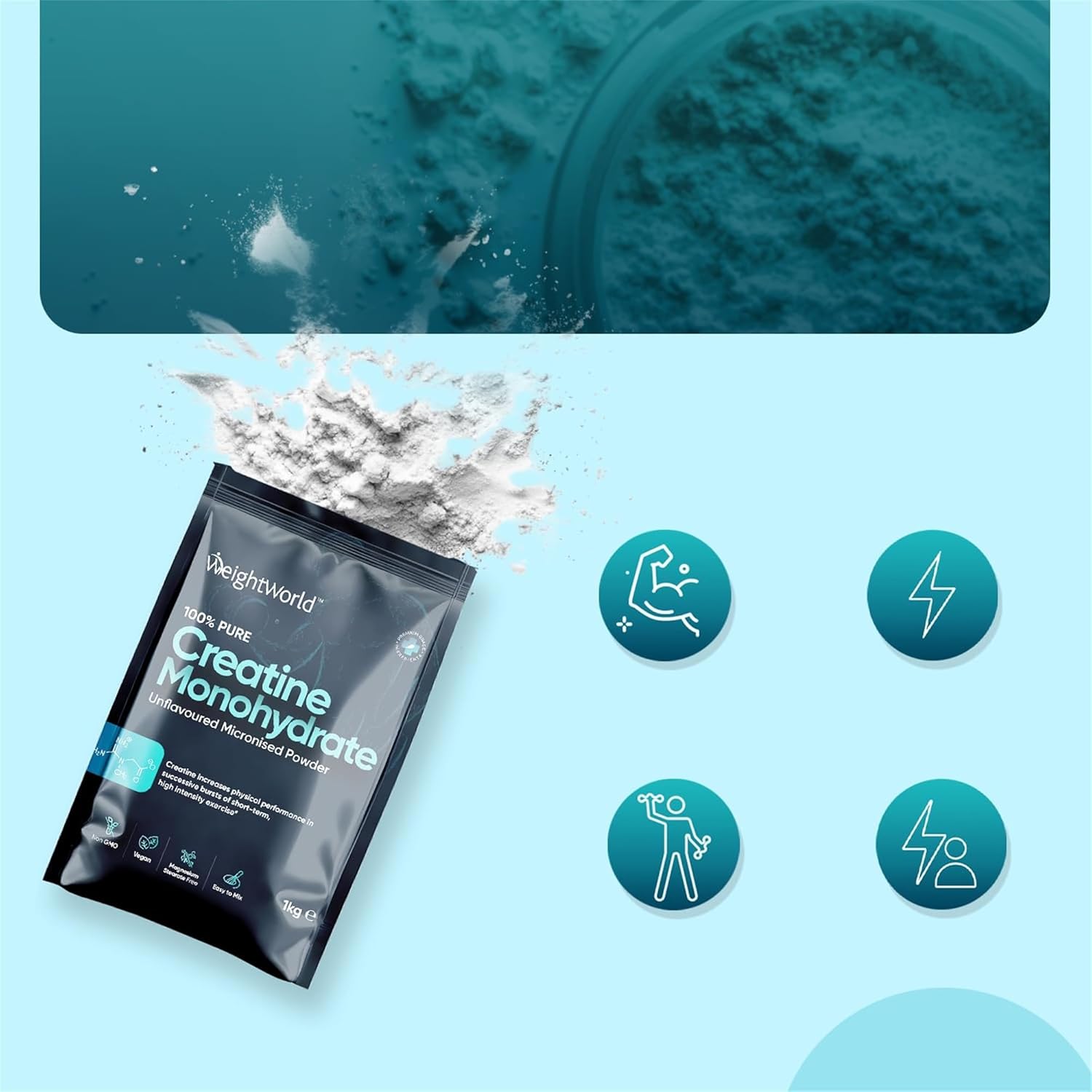 مکمل پیش از تمرین WeightWorld – 1 کیلوگرم، 330 وعده، بدون طعم