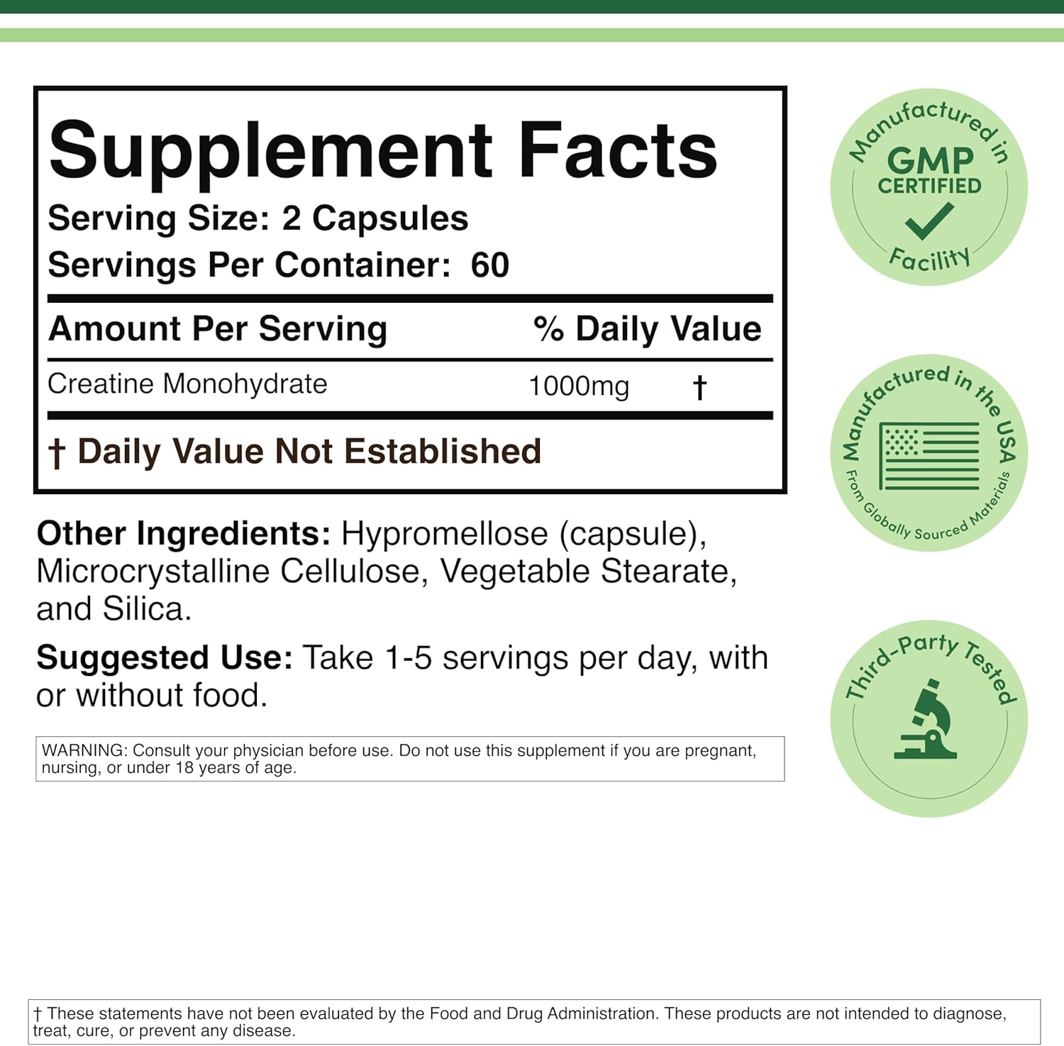 کپسول کراتین مونوهیدرات Double Wood Supplements – میکرونیزه