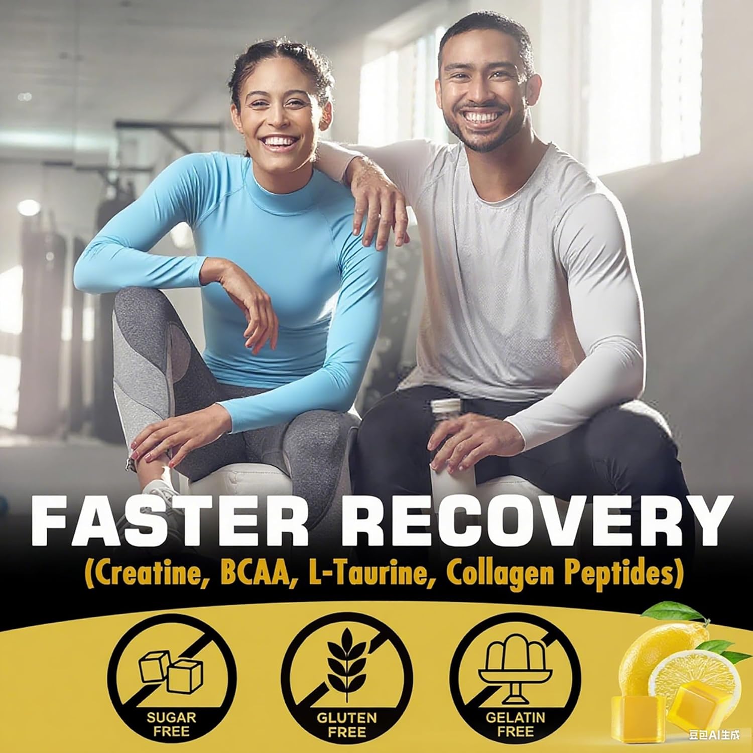 پاستیل کراتین مونوهیدرات EnvyCure BCAA – طعم لیمو، وگان