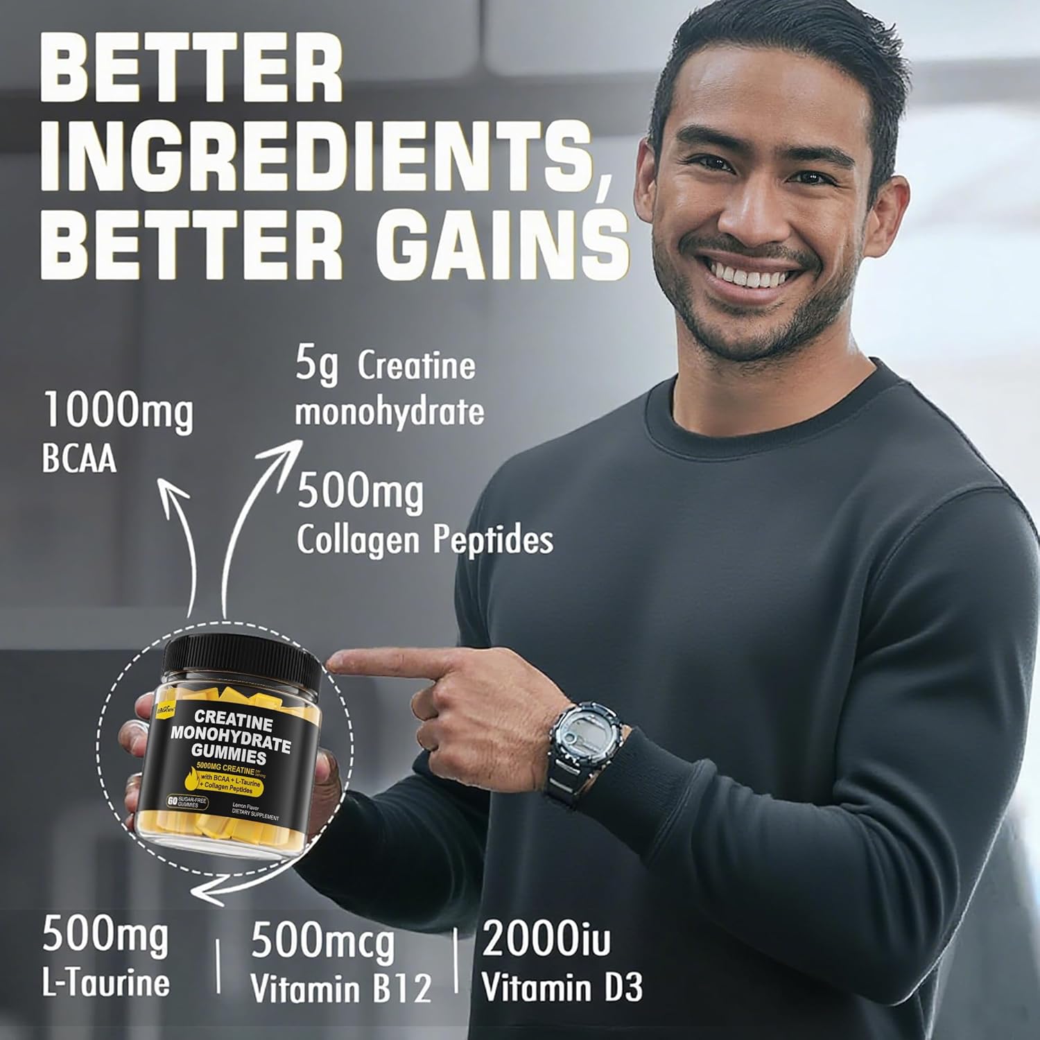 پاستیل کراتین مونوهیدرات EnvyCure BCAA – طعم لیمو، وگان