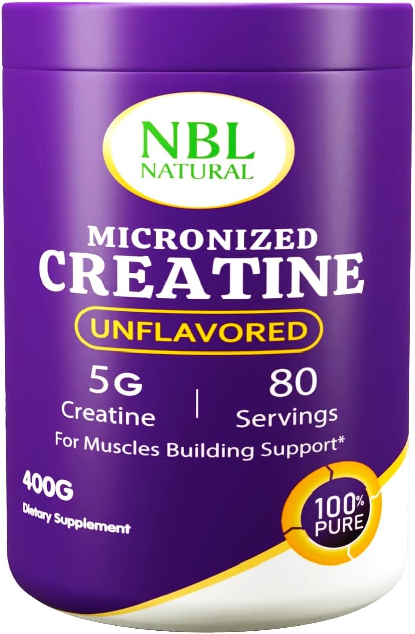 پودر کراتین مونوهیدرات NBL NATURAL – 400 گرم، 80 وعده، بدون طعم