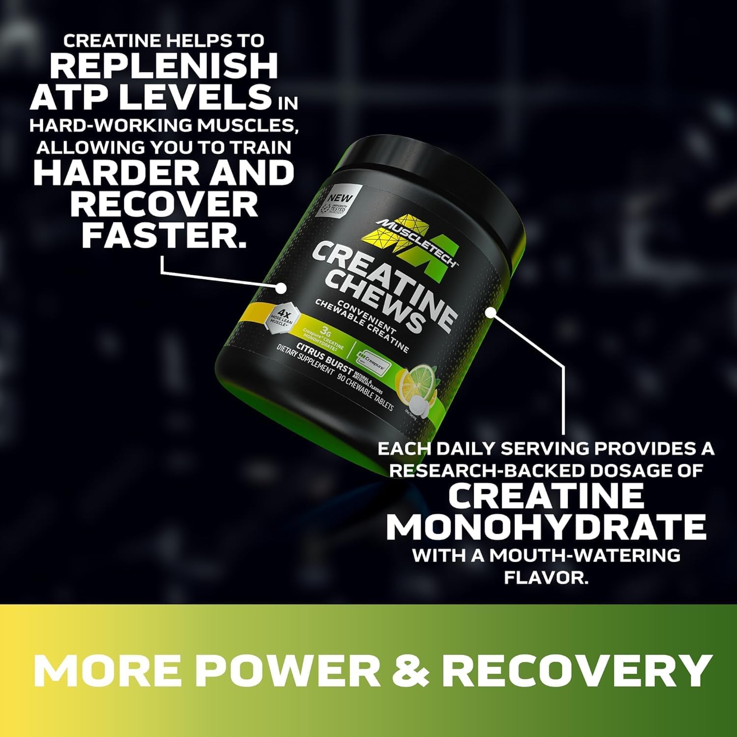 مکمل پیش از تمرین Muscletech Creapure – 90 عدد، وگان