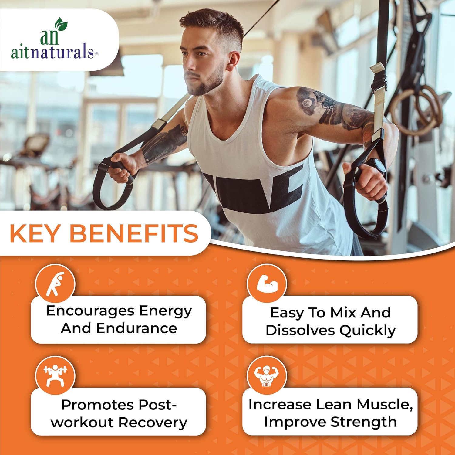 پودر کراتین مونوهیدرات aitnaturals – 400 گرم، 80 وعده، بدون طعم