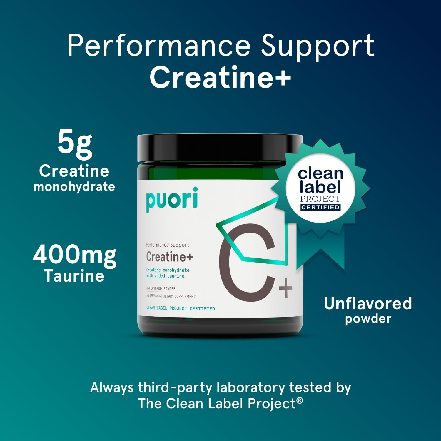 مکمل پیش از تمرین Puori – 5 گرم، 60 وعده، بدون طعم