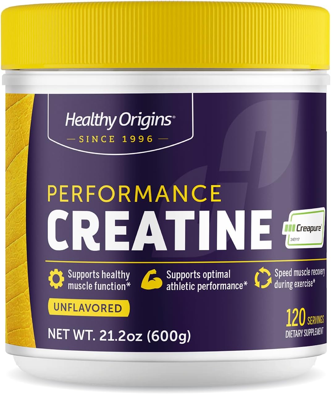 پودر کراتین Healthy Origins Creapure – 600 گرم، 120 وعده، بدون طعم